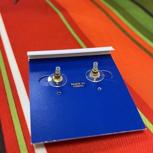 Brand New Bella Jack Teddy Bear Post Earring Gold Tone w/ Pink Stone - Picture 9 of 14